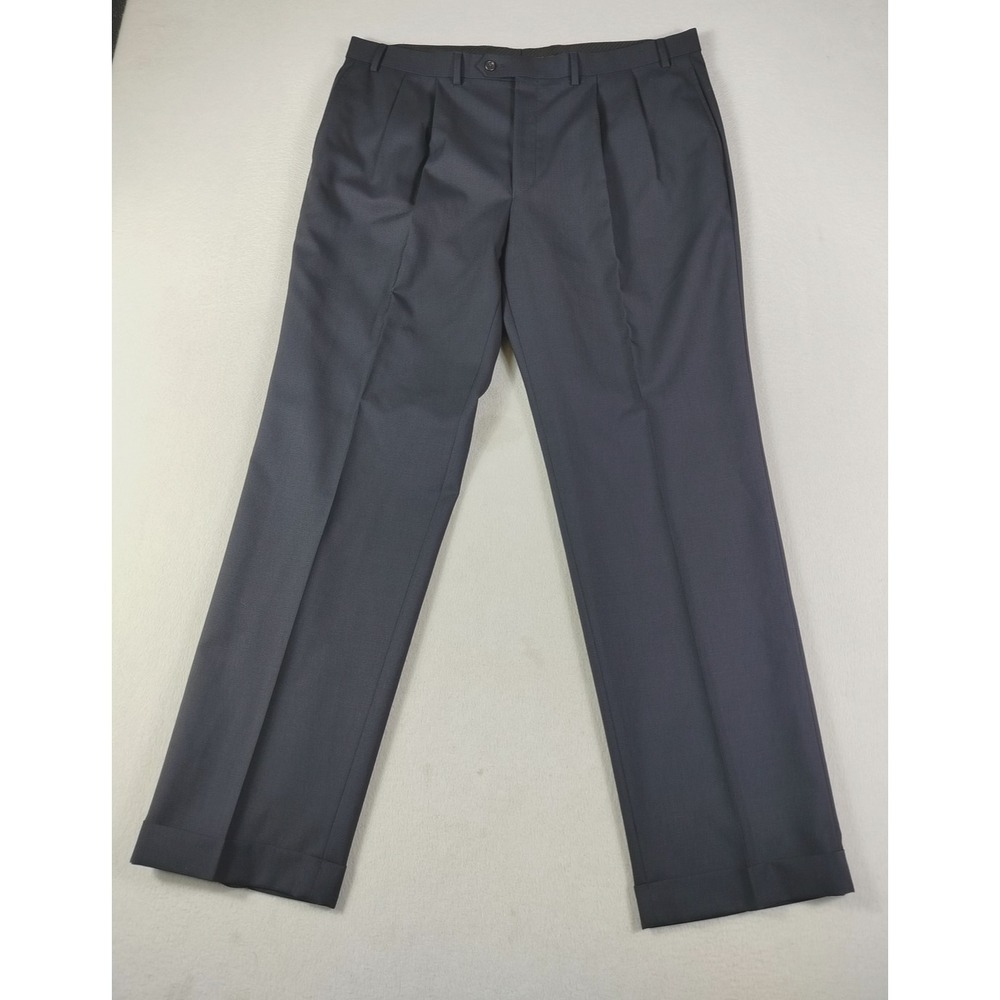 Lauren Ralph Lauren Pants Mens 40x32 Blue Wool Dress Slacks Total Comfort Office